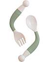 BoJungle Set Cucchiaio e Forchetta Flessibili - Jade - 4+ Mesi Posate
