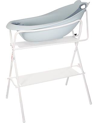 BoJungle Supporto per Vasca Bagnetto Orso - Bianco - 4 Altezze Vaschette e Accessori