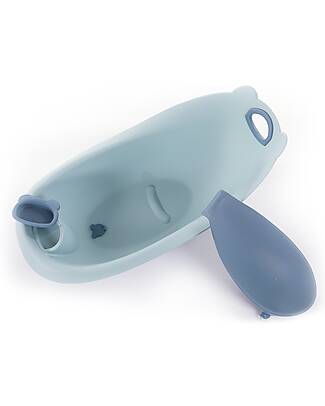 BoJungle Vasca Bagnetto Orso con Riduttore - Pastel Blue - Ergonomica Vaschette e Accessori