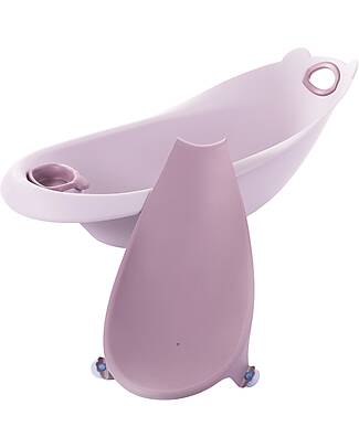 BoJungle Vasca Bagnetto Orso con Riduttore - Pastel Pink - Ergonomica Vaschette e Accessori