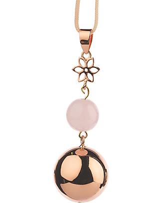 Bola Pregnancy Jewel Bola Pregnancy Necklace - Rose Gold with Flower and Pearl Teething Necklaces