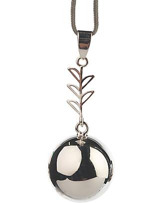 Bola Pregnancy Jewel Bola Pregnancy Necklace - Silver with Leaves Teething Necklaces