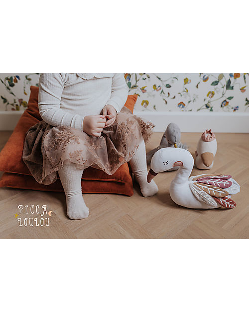 Bon Ton Toys Peluche Cigno Susie - Bianco - 28cm - fatto con PET Riciclato! Peluche