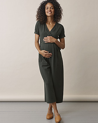 Boob Amelia Tuta Premaman e Allattamento - Verde Scuro - Cotone Bio Vestiti