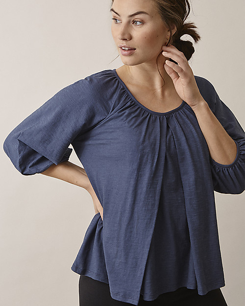 Boob Blusa Air Premaman e Allattamento - Blu Thunder - 100% cotone bio Maglie Manica Lunga