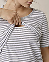 Boob Camicia da Notte Premaman e Allattamento - Bianco/Grigio Melange - Cotone Bio Pigiami