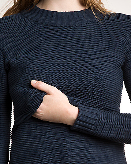 Boob Ellen, Maglione Premaman e Allattamento in Cotone Bio a Costine - Blu Notte Maglioni