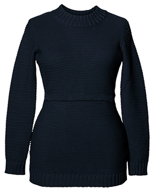 Boob Ellen, Maglione Premaman e Allattamento in Cotone Bio a Costine - Blu Notte Maglioni