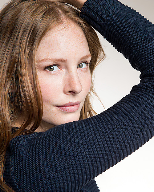 Boob Ellen, Maglione Premaman e Allattamento in Cotone Bio a Costine - Blu Notte Maglioni