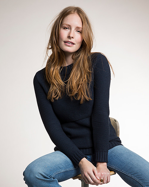 Boob Ellen, Maglione Premaman e Allattamento in Cotone Bio a Costine - Blu Notte Maglioni