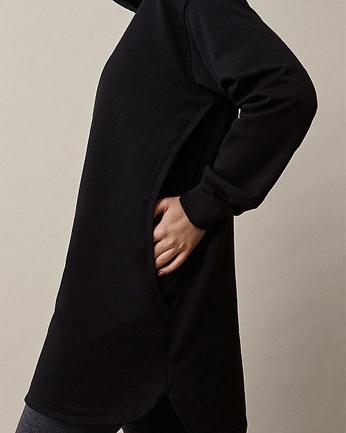 Boob Felpa Oversize con Cappuccio per Maternità e Allattamento - Nero - Cotone Bio Felpe