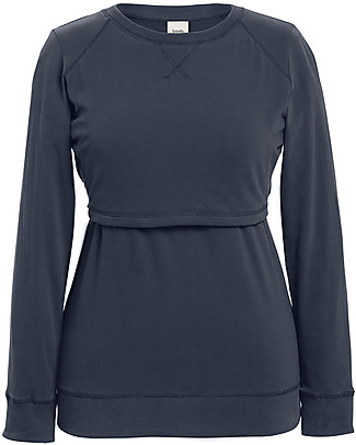 Boob Felpa Premaman e Allattamento con Scaldapetto - Blu Acciaio - Cotone Bio Felpe