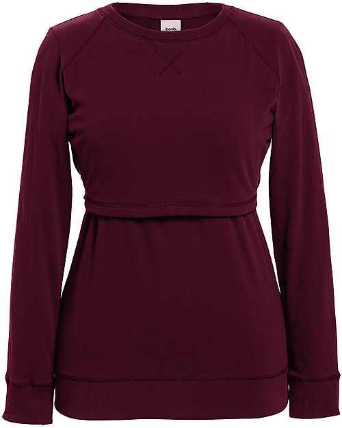 Boob Felpa Premaman e Allattamento con Scaldapetto - Bordeaux - Cotone Bio Felpe