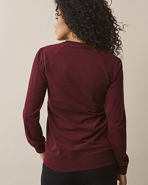 Boob Felpa Premaman e Allattamento con Scaldapetto - Bordeaux - Cotone Bio Felpe