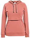 Boob Felpa Premaman e Allattamento con Scaldapetto e Cappuccio - Rosa Salmone - Cotone Bio Felpe