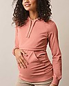 Boob Felpa Premaman e Allattamento con Scaldapetto e Cappuccio - Rosa Salmone - Cotone Bio Felpe