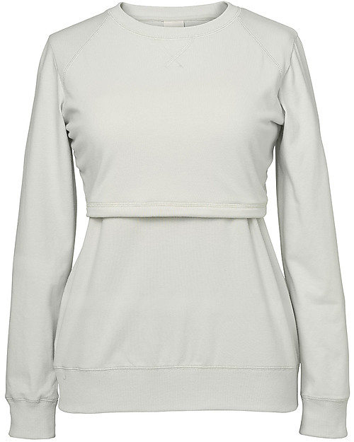 Boob Felpa Premaman e Allattamento con Scaldapetto - Grigio Ghiaccio - Cotone Bio Felpe