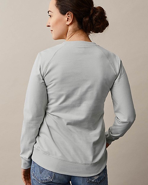 Boob Felpa Premaman e Allattamento con Scaldapetto - Grigio Ghiaccio - Cotone Bio Felpe