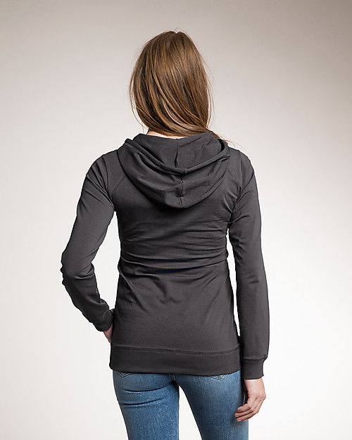 Boob Felpa Premaman e Allattamento in Cotone Organico con Cappuccio e Scaldapetto - BIO -Grigio Felpe