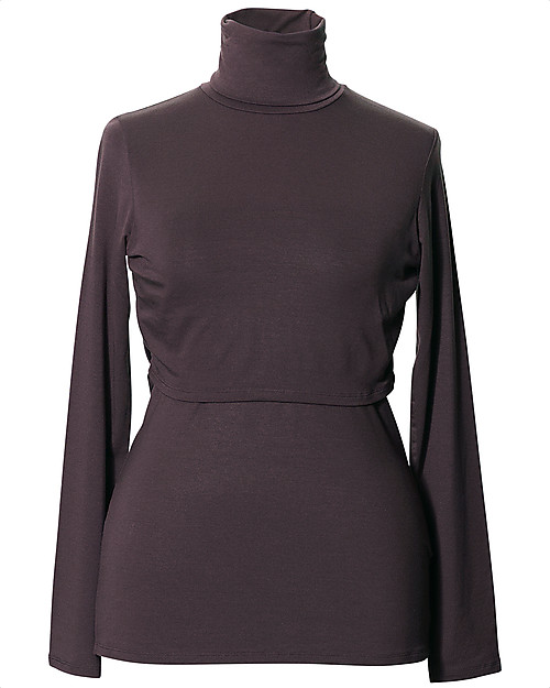 Boob Jackie, Maglia Dolcevita Premaman e Allattamento, Grigio - Morbida Fibra di Eucalipto Maglie Manica Lunga