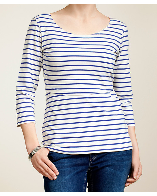 Boob Maglia Allattamento Simone Righe Blu - Cotone Bio T-shirt