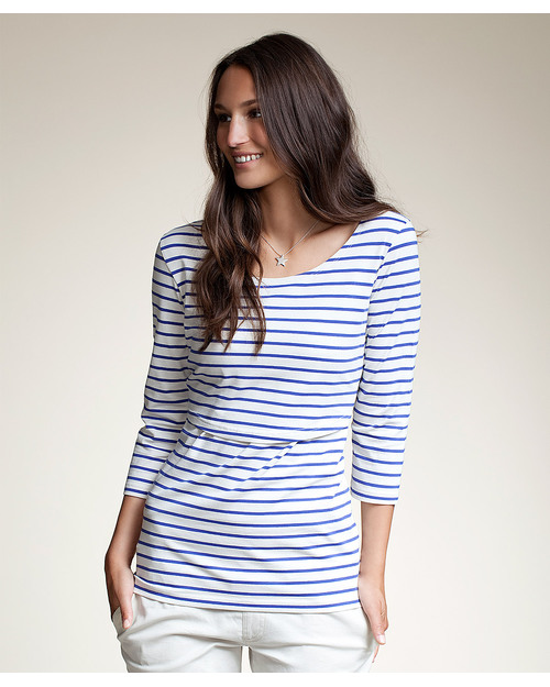 Boob Maglia Allattamento Simone Righe Blu - Cotone Bio T-shirt