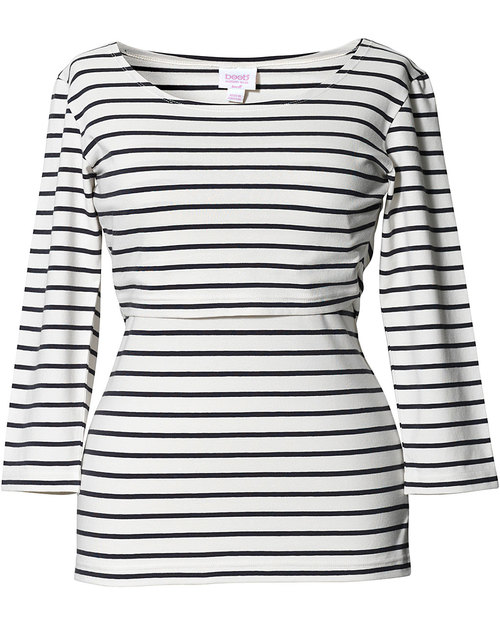 Boob Maglia Allattamento Simone Righe Nere - Cotone Bio Maglie Manica Lunga
