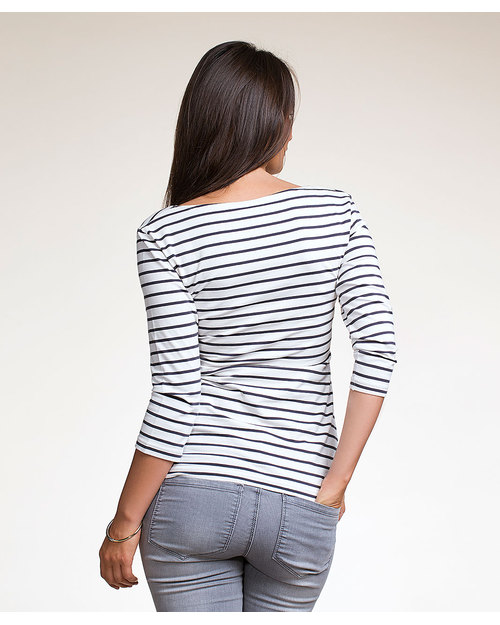 Boob Maglia Allattamento Simone Righe Nere - Cotone Bio Maglie Manica Lunga