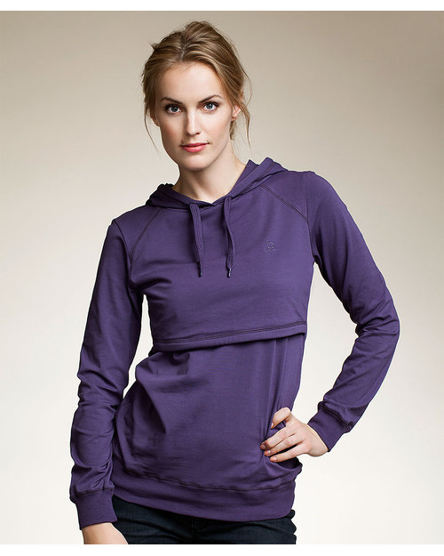 Boob Maglia da Allattamento Cuorecaldo con Cappuccio Viola - Cotone Bio- ULTIMI 2 XS e XL Felpe