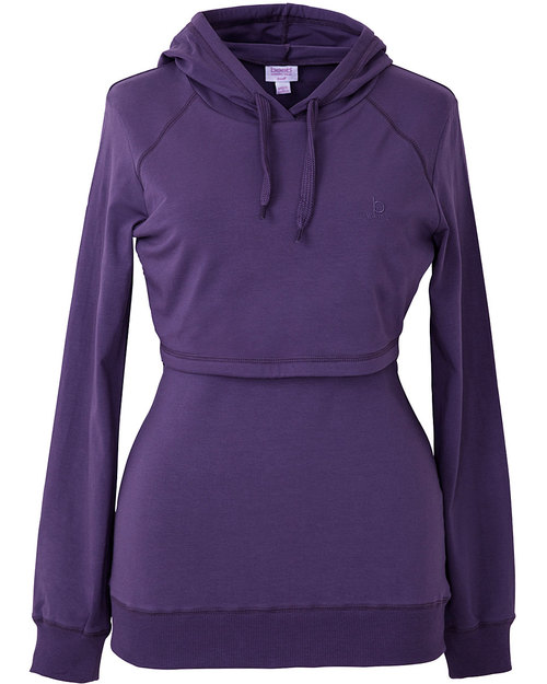 Boob Maglia da Allattamento Cuorecaldo con Cappuccio Viola - Cotone Bio- ULTIMI 2 XS e XL Felpe