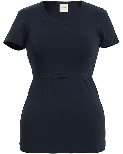 Boob Maglia Maniche Corte Premaman e allattamento Classic - Blu Notte - Cotone bio T-shirt
