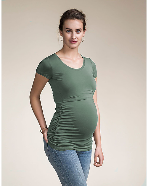 Boob Maglia Maniche Corte Premaman e allattamento Classic - Verde - Cotone bio T-shirt