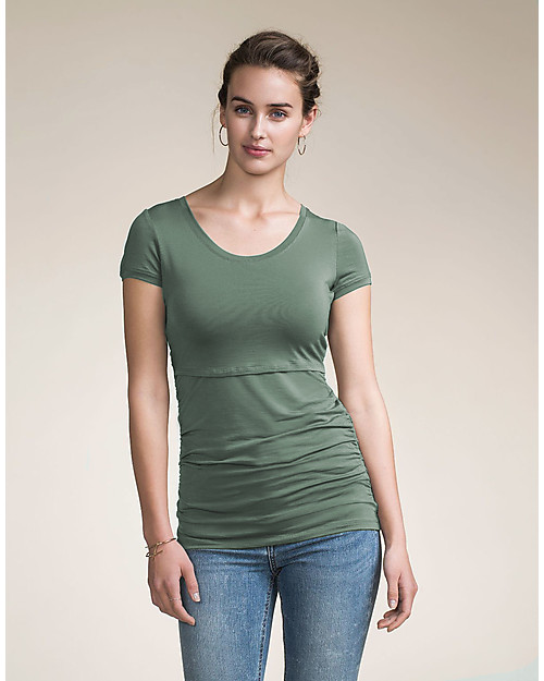Boob Maglia Maniche Corte Premaman e allattamento Classic - Verde - Cotone bio T-shirt