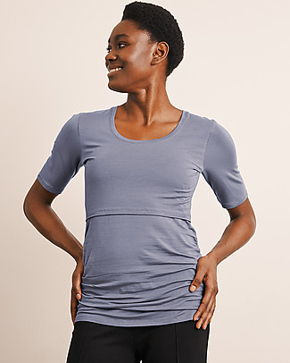 Boob Maglia Maniche Corte Premaman e Allattamento Flatter Me - Smoke - Morbida fibra di Eucalipto T-Shirt e Canotte
