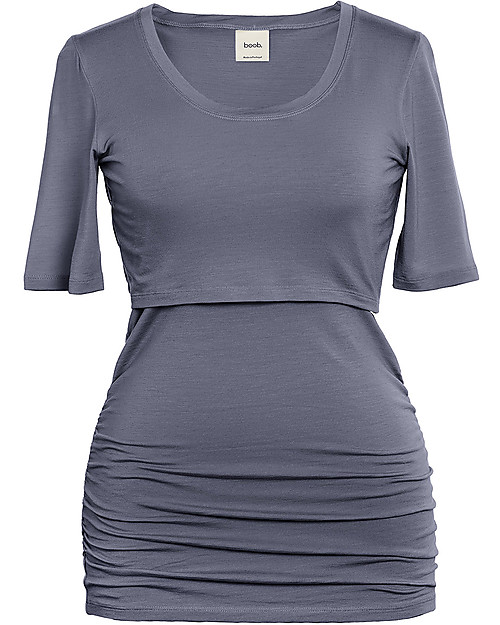 Boob Maglia Maniche Corte Premaman e Allattamento Flatter Me - Smoke - Morbida fibra di Eucalipto T-shirt