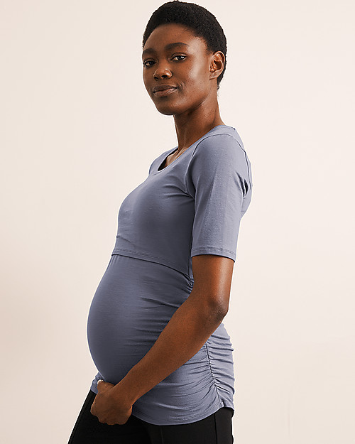 Boob Maglia Maniche Corte Premaman e Allattamento Flatter Me - Smoke - Morbida fibra di Eucalipto T-shirt