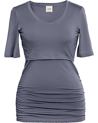 Boob Maglia Maniche Corte Premaman e Allattamento Flatter Me - Smoke - Morbida fibra di Eucalipto Top