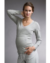 Boob Maglia Pigiama Premaman e Allattamento - Grigio Melange - Cotone Bio Pigiami