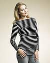 Boob Maglia Premaman e Allattamento Simone - Righe Nere e Bianche - Cotone Bio Maglie Manica Lunga