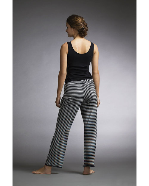 Boob Pantaloni del Pigiama Premaman e Post Parto - Fantasia a Righe Nero/Grigio - Cotone Bio Pigiami