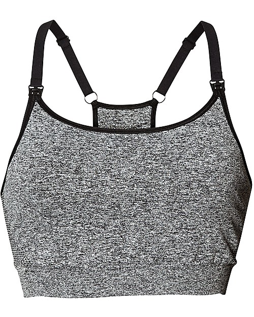 Boob Reggiseno Sportivo e Da Notte per Maternità e Allattamento Fast Food Soft Sports - Grigio Melange Scuro - Ecosostenibile Reggiseni da Allattamento