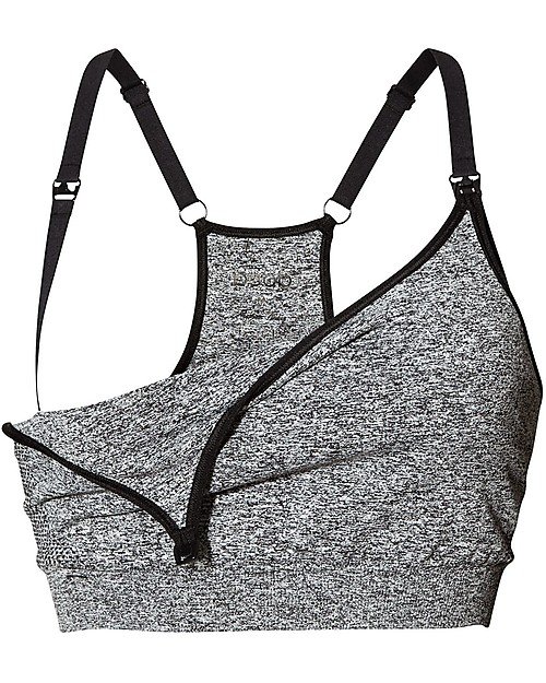 Boob Reggiseno Sportivo e Da Notte per Maternità e Allattamento Fast Food Soft Sports - Grigio Melange Scuro - Ecosostenibile Reggiseni da Allattamento
