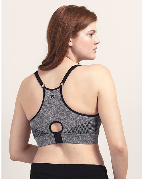 Boob Reggiseno Sportivo e Da Notte per Maternità e Allattamento Fast Food Soft Sports - Grigio Melange Scuro - Ecosostenibile Reggiseni da Allattamento