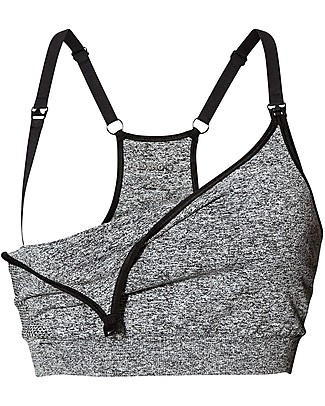 Boob Reggiseno Sportivo e Da Notte per Maternità e Allattamento Fast Food Soft Sports - Grigio Melange Scuro - Ecosostenibile Reggiseni