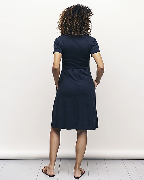 Boob Suki Abito Estivo Premaman e Allattamento con Nodo, Blu Mezzanotte - Cotone bio Vestiti_