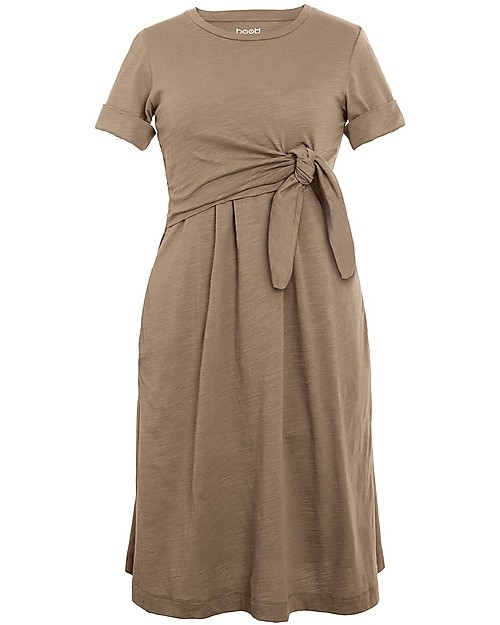 Boob Suki Abito Estivo Premaman e Allattamento con Nodo, Marrone - Cotone bio Vestiti_