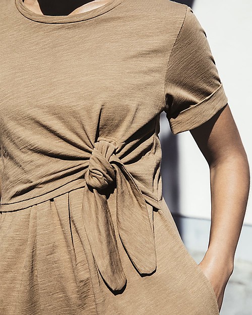 Boob Suki Abito Estivo Premaman e Allattamento con Nodo, Marrone - Cotone bio Vestiti_