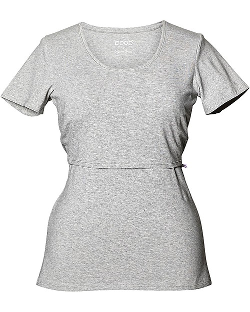 Boob T-shirt Premaman e allattamento Classic, Grigio Melange - Cotone bio T-shirt