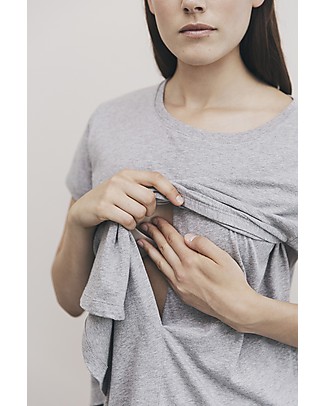 Boob The-shirt Maglia Maniche Corte Premaman e Allattamento con Apertura Laterale, Nero - 100% cotone bio T-Shirt e Canotte
