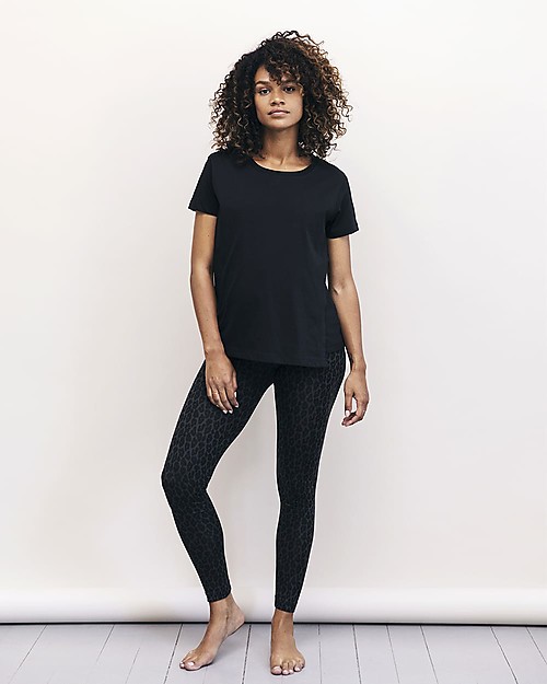 Boob The-shirt Maglia Maniche Corte Premaman e Allattamento con Apertura Laterale, Nero - 100% cotone bio T-shirt